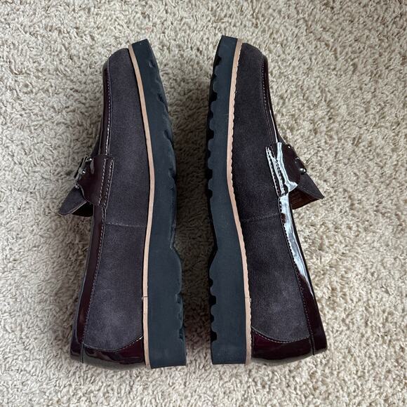 Donald Pliner Women's Clio Dark Brown Suede Patent Trim Loafers Size 7.5 M - Picture 3 of 9